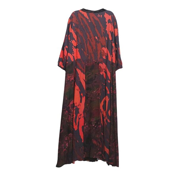 SOFT SURROUNDINGS Maxi Dress 22W Velvet Trim Boho Chic V Neck Lined "Epiphany" - Picture 5 of 14